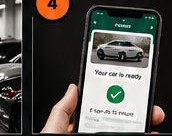 A phone showing that the guest car is ready.